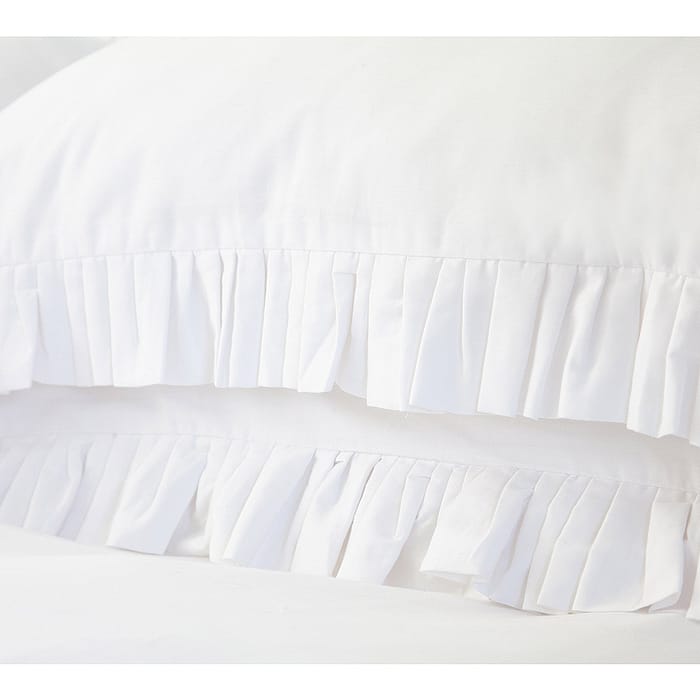 White Pleat Bed Linen Bundle | 100% Cotton Sateen 400 Thread Count ...